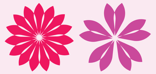 Set of flower made colorful. playful  from  geometric Plasticine modeling clay isolated on white background