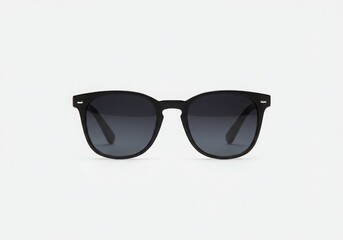 Stylish black framed sunglasses with gradient lenses isolated on white background