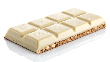 Elegant White Chocolate Bar Isolated for Luxury Dessert Branding