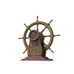 Ship wheel on a transparent background	