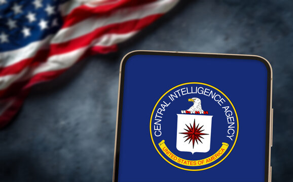 CIA Central Intelligence Agency logo displayed on mobile phone