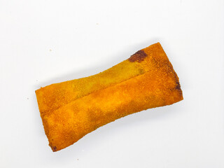 Golden fried banana chocolate rolls, known as 'piscok' in Indonesia — sweet and crispy delight
