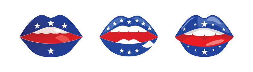 Star-Spangled Lips Design for Patriotic, Fashion, and Event Themes