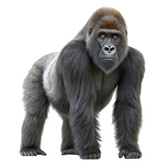 Fototapeta premium Majestic silverback gorilla stands proudly against