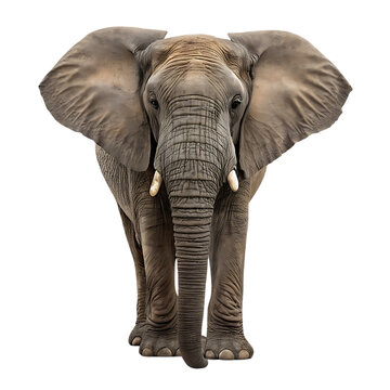 Majestic african elephant stands front and center against