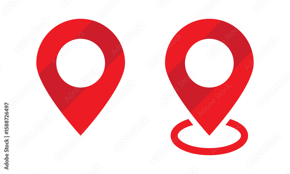 Poster red location map icon. red maps pin.