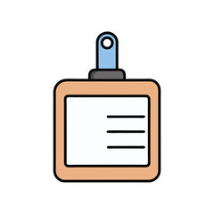 Obraz premium Vector art of identification card or badge with person icon and text lines