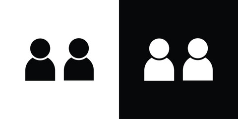 Twin icon black flat pictogram. For graphic and web design.