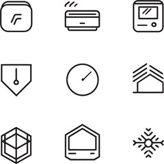 Smart Climate Control Outline Illustration