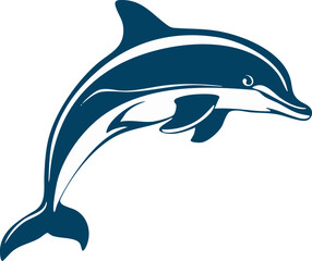 Obraz premium Aquatic Grace: A dolphin leaps through the water, its streamlined body and playful nature personifying the beauty of marine life.