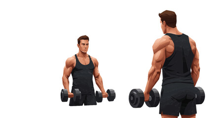 man and woman lifting weights