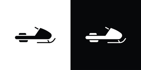 Snowmobile sport icon black flat pictogram. For graphic and web design.
