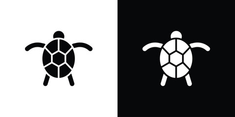 Obraz premium Sea turtle icon black flat pictogram. For graphic and web design.