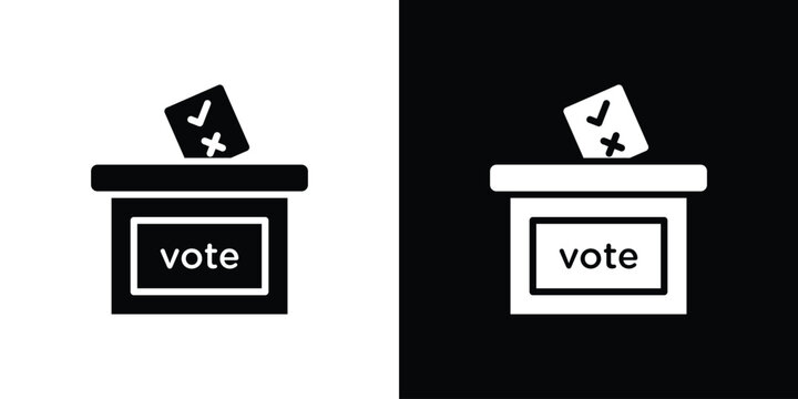 Referendum icon black flat pictogram. For graphic and web design.