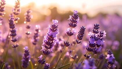 Lavender field at sunset