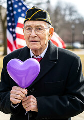 Pride and Sacrifice on Purple Heart Day. Honoring a Hero U.S. Veteran