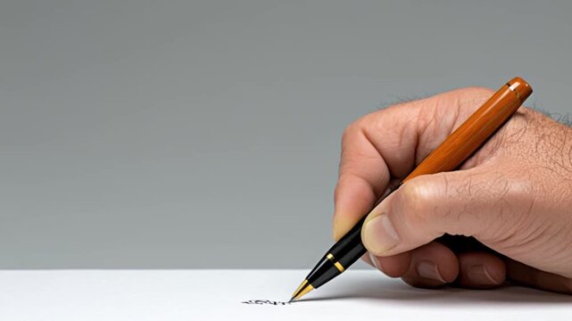 Hand holding pen writing paper symbolizing business trade conflict tax affecting import export shipment transportation logistic