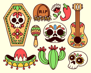 dia de muertos doodle