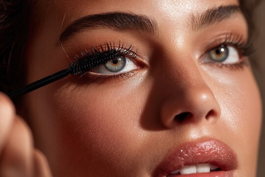 Enhancing beauty with mascara application during a makeup session