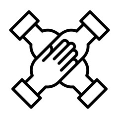 Team Collaboration Icon Vector Illustration Line Version