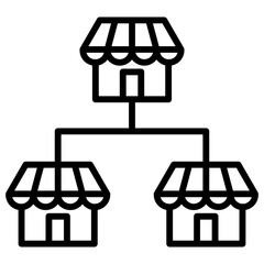 Franchising Icon Vector Illustration Line Version