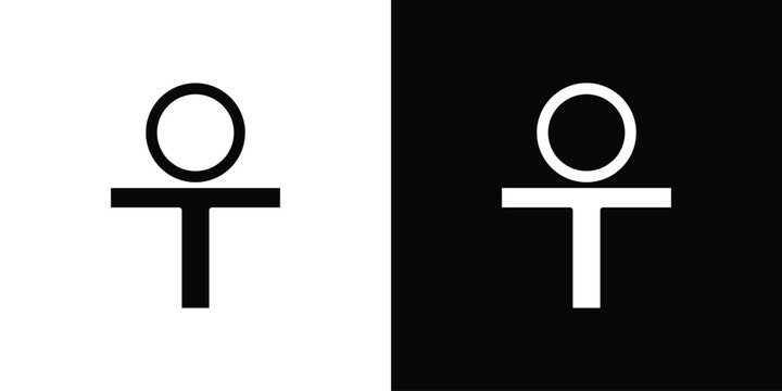 Ankh icon black flat pictogram. For graphic and web design.