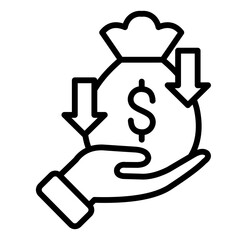 Revenue Stream Icon Vector Illustration Line Version