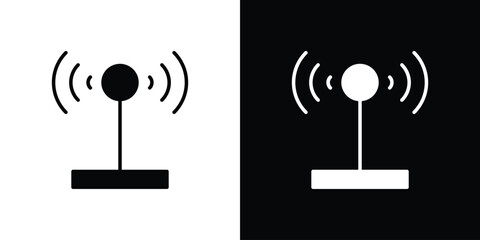 Antenna icon black flat pictogram. For graphic and web design.
