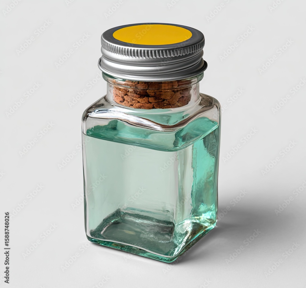 Poster crafting elegance glass bottle display studio clear container minimalist centered artistic design
