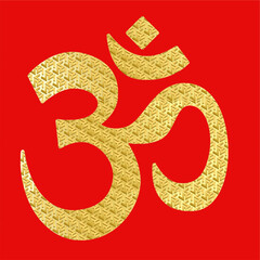 om golden in hindi hindu religion symbol .eps