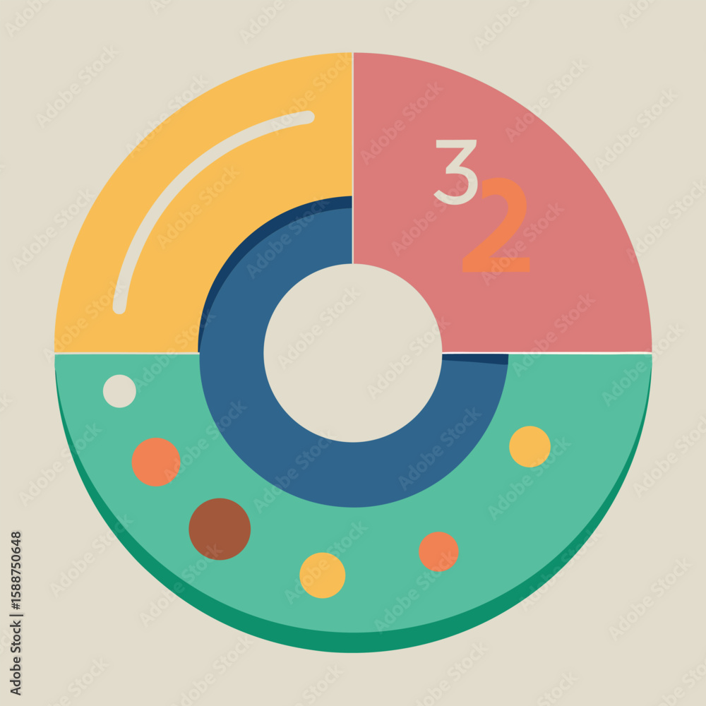 Poster abstract colorful diagram illustrating data visualization for business statistics or marketing repor