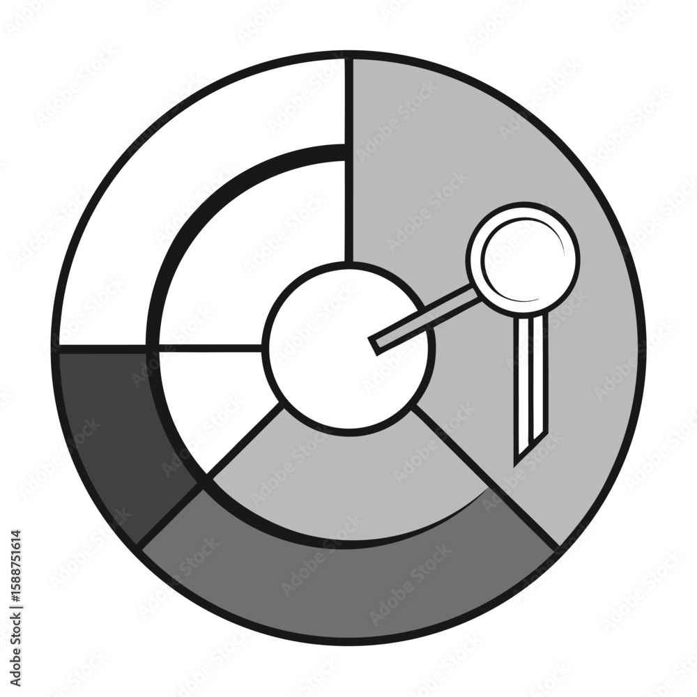Poster abstract modern radar chart or donut chart graphic suitable for business reports and data visualizat