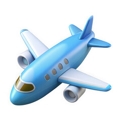 Blue airplane illustration on black background depicting air travel and transportation concepts
