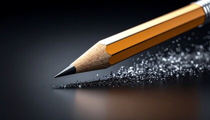 Close-up of a pencil with shavings