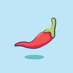 Fototapeta premium cute cartoon red chili vector on blue background vector