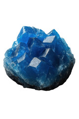 Vibrant Blue Crystal Cluster – Raw Mineral Specimen Isolated on Black