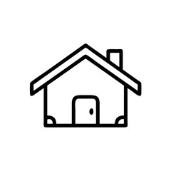 Fototapeta premium Minimalist House Outline Icon, Home with Chimney Vector Design