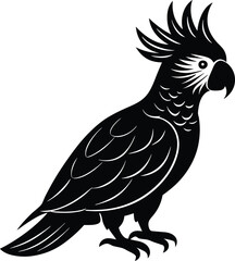 Elegant Cockatoo Bird Silhouette Icon.