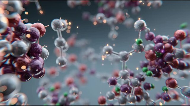 An intricate animation showcases the lively movement and interaction of lithium ions at the microscopic level. This visual representation highlights cellular processes crucial for energy storage