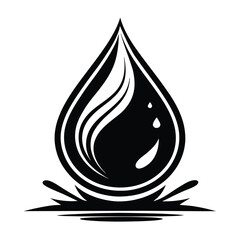 Silhouette water droplet black color vector design