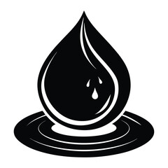Fototapeta premium Silhouette water droplet black color vector design