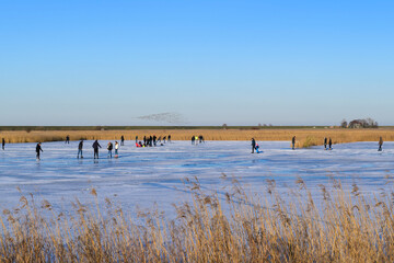 Eislaufen in Leyhörn Ostfriesland