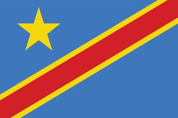 Democratic Republic of the Congo flag, vector illustration. 