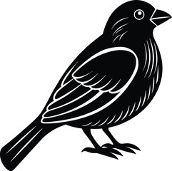 Minimalist Canary Bird Silhouette Design.