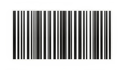 Black and White Barcode Icon with Irregular Border Against White Background isolated on a transparent background