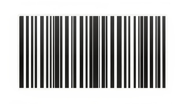 Black and White Barcode Icon with Irregular Border Against White Background isolated on a transparent background