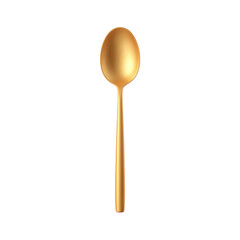 A shiny gold spoon on a white isolated background, perfect for adding a touch of elegance to any dining experience.