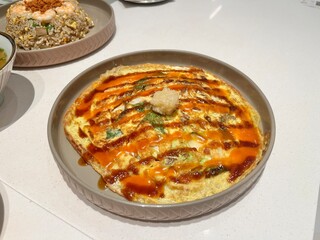 Omelet dish at restaurant