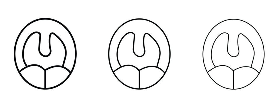 Tonsillitis icon thin line symbol on white background, editable stroke vector illustration