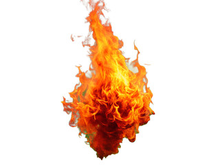 A bright orange flame burns intensely against a dark backdrop, showcasing vibrant fire textures and dynamic energy, transparent background